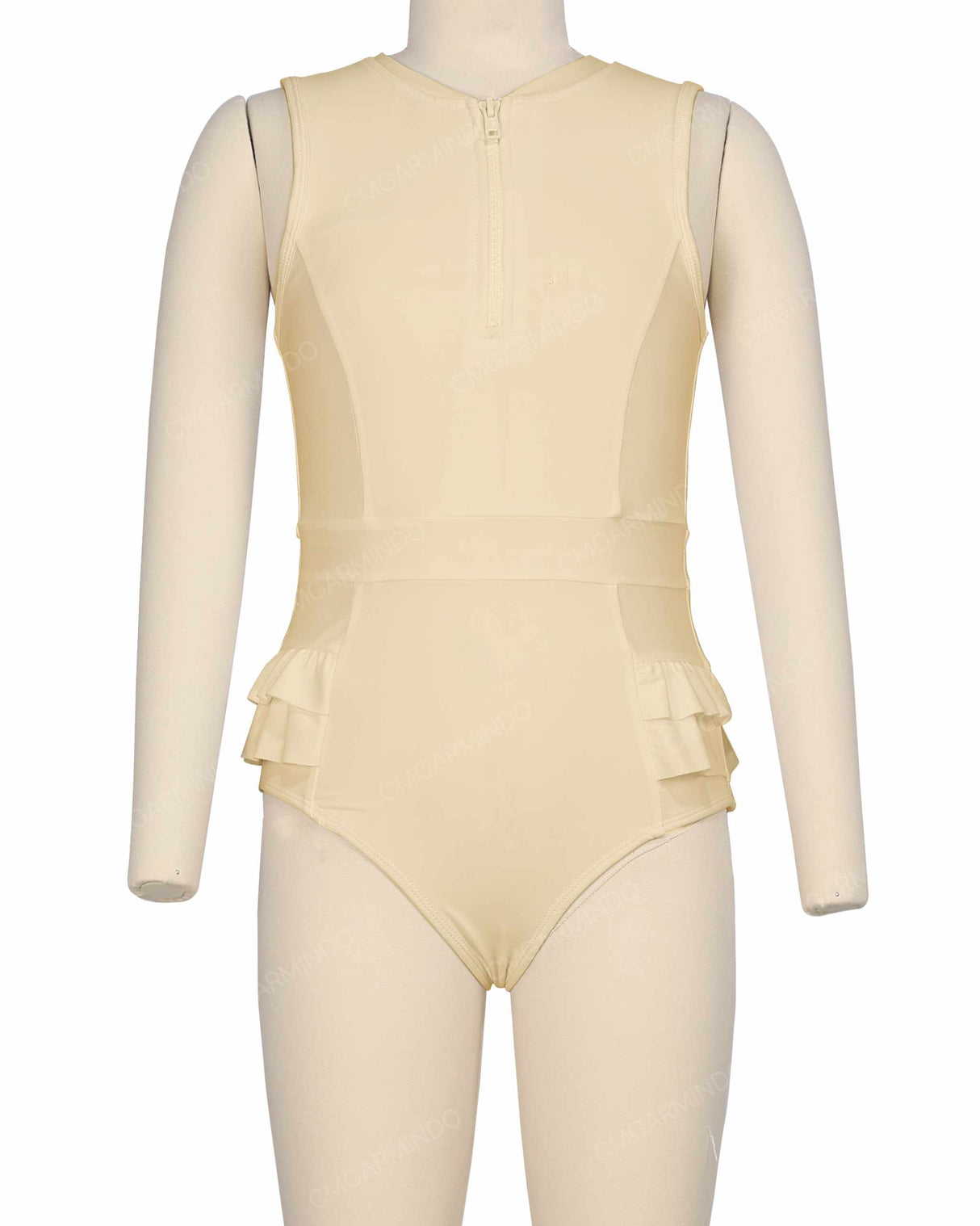 Sleeveless Frill Waist One Piece