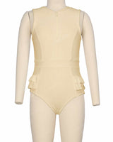 Sleeveless Frill Waist One Piece