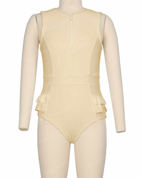 Sleeveless Frill Waist One Piece