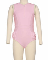 Sleeveless Frill Waist One Piece