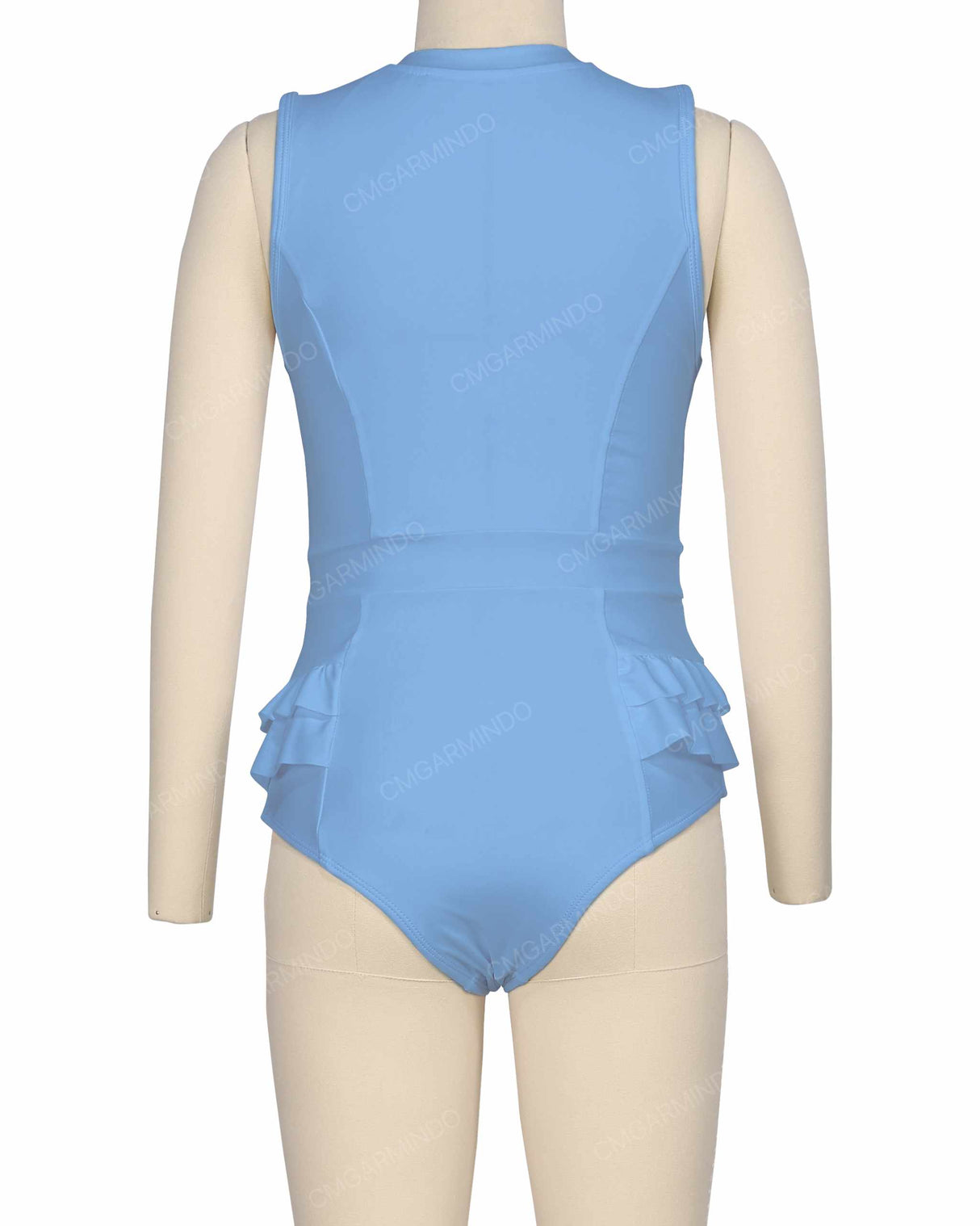 Sleeveless Frill Waist One Piece
