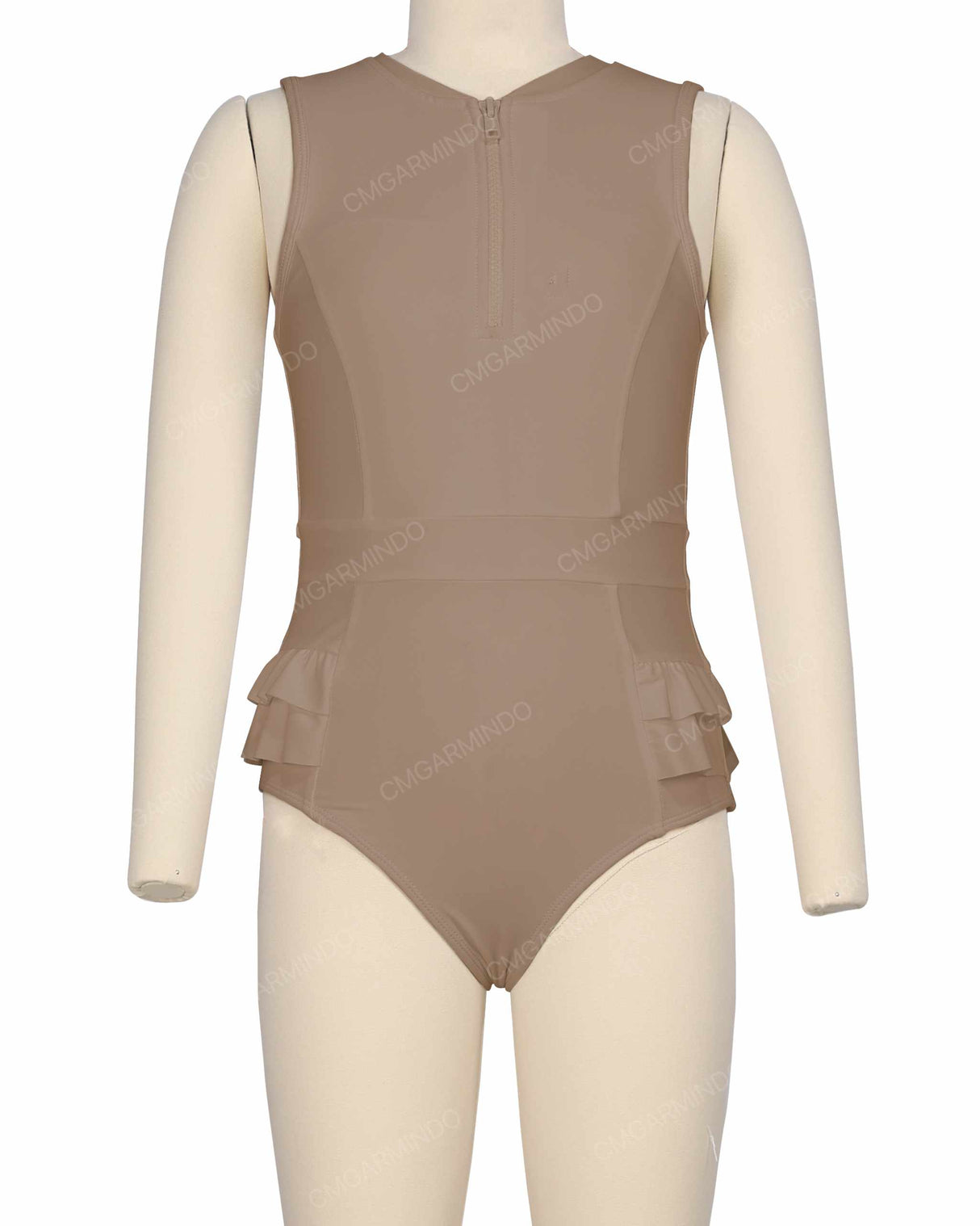 Sleeveless Frill Waist One Piece