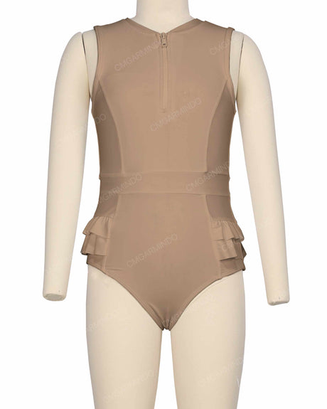 Sleeveless Frill Waist One Piece