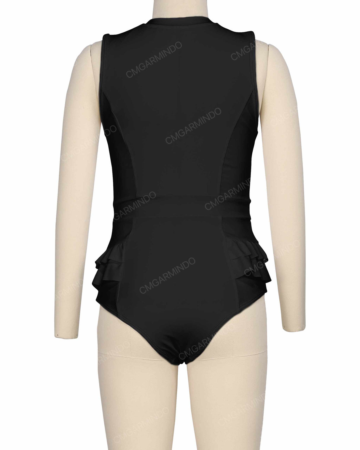 Sleeveless Frill Waist One Piece