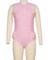 Sleeveless Frill Waist One Piece