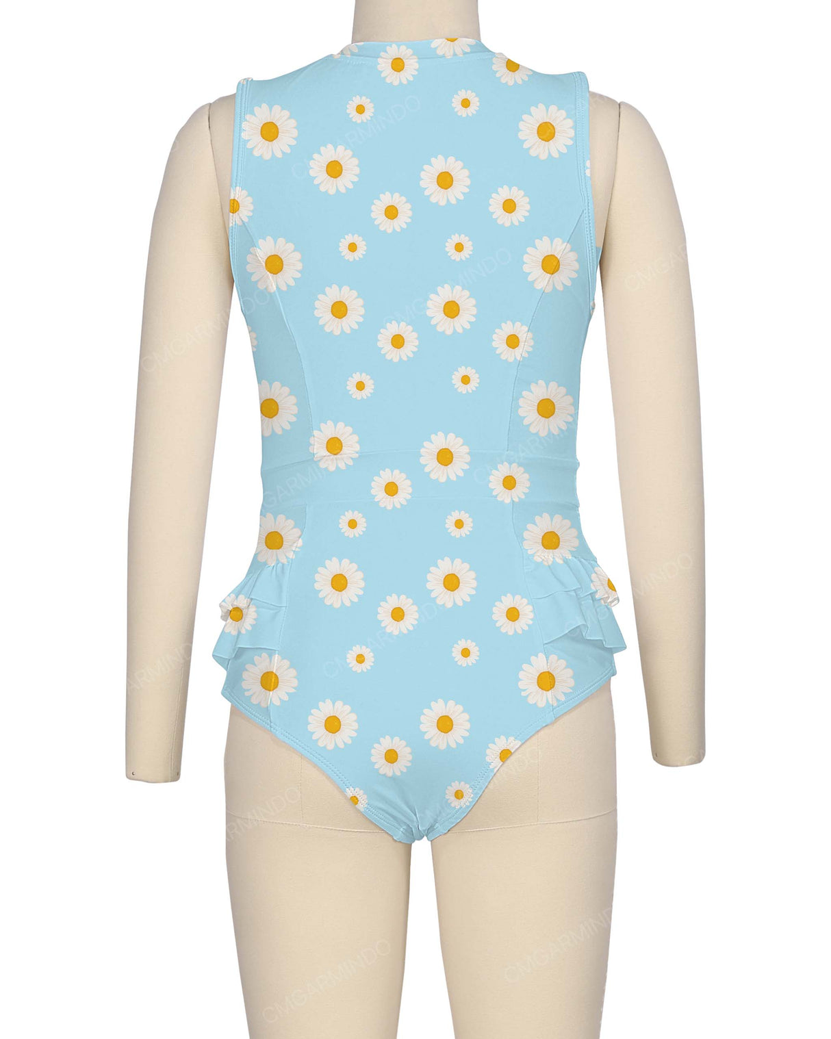 Sleeveless Frill Waist One Piece