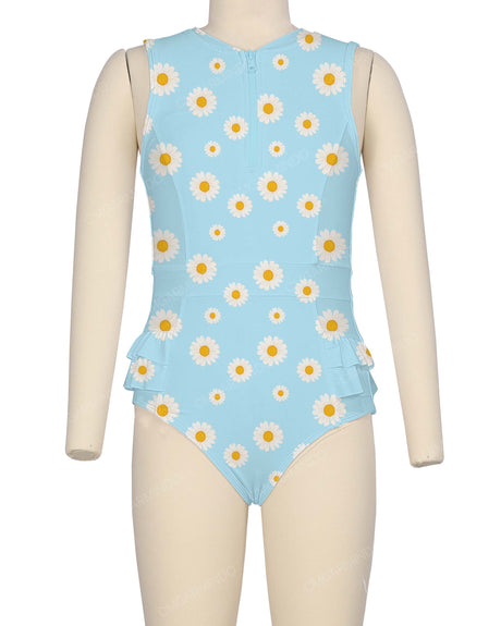 Sleeveless Frill Waist One Piece