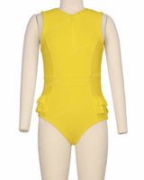 Sleeveless Frill Waist One Piece