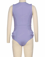 Sleeveless Frill Waist One Piece