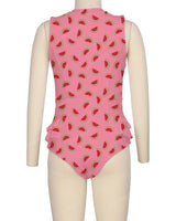 Sleeveless Frill Waist One Piece