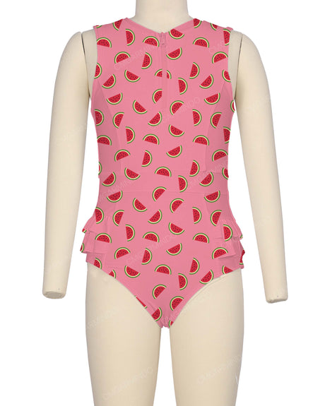 Sleeveless Frill Waist One Piece