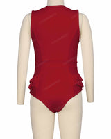 Sleeveless Frill Waist One Piece