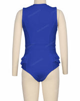 Sleeveless Frill Waist One Piece