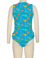 Sleeveless Frill Waist One Piece
