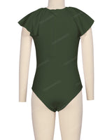 Frill Sleeve Zip Back One Piece