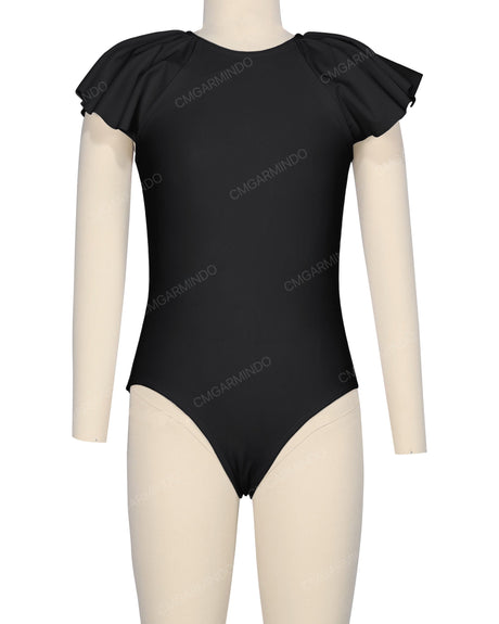 Frill Sleeve Zip Back One Piece