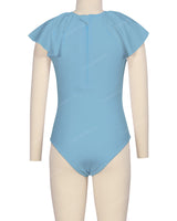 Frill Sleeve Zip Back One Piece