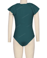 Frill Sleeve Zip Back One Piece