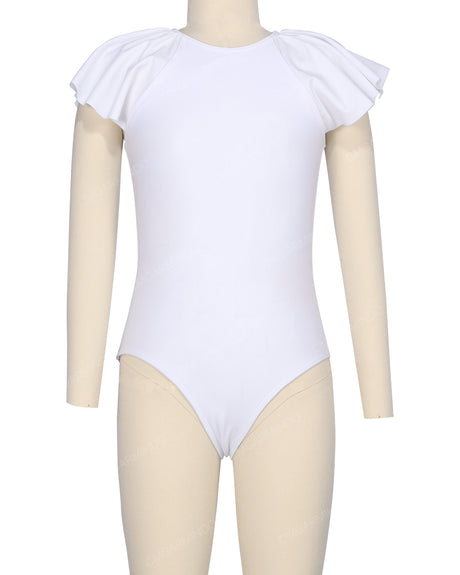Frill Sleeve Zip Back One Piece