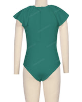 Frill Sleeve Zip Back One Piece