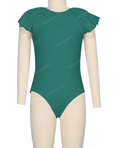 Frill Sleeve Zip Back One Piece