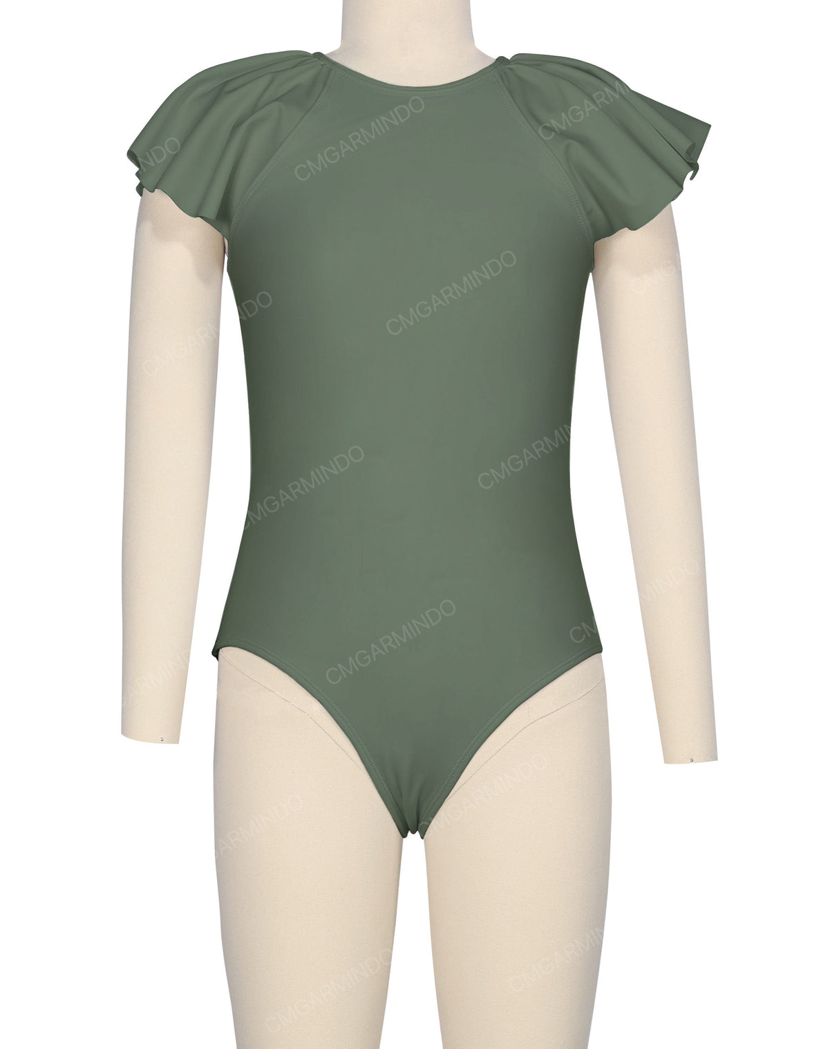 Frill Sleeve Zip Back One Piece