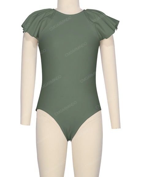 Frill Sleeve Zip Back One Piece