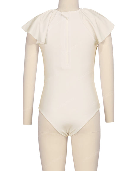 Frill Sleeve Zip Back One Piece
