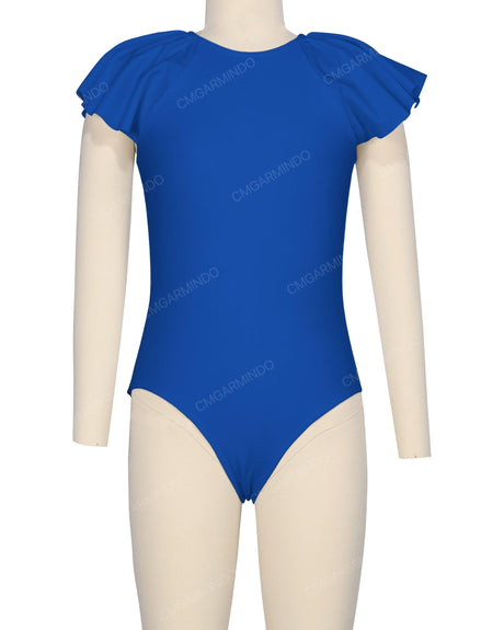 Frill Sleeve Zip Back One Piece