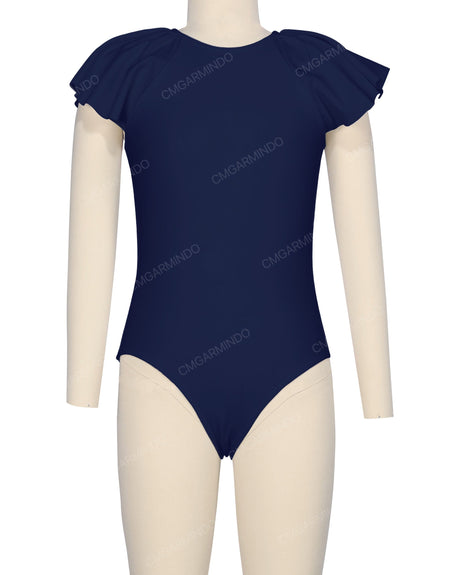 Frill Sleeve Zip Back One Piece
