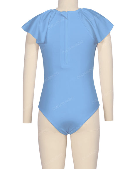 Frill Sleeve Zip Back One Piece