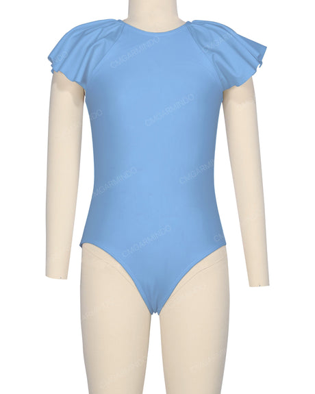 Frill Sleeve Zip Back One Piece