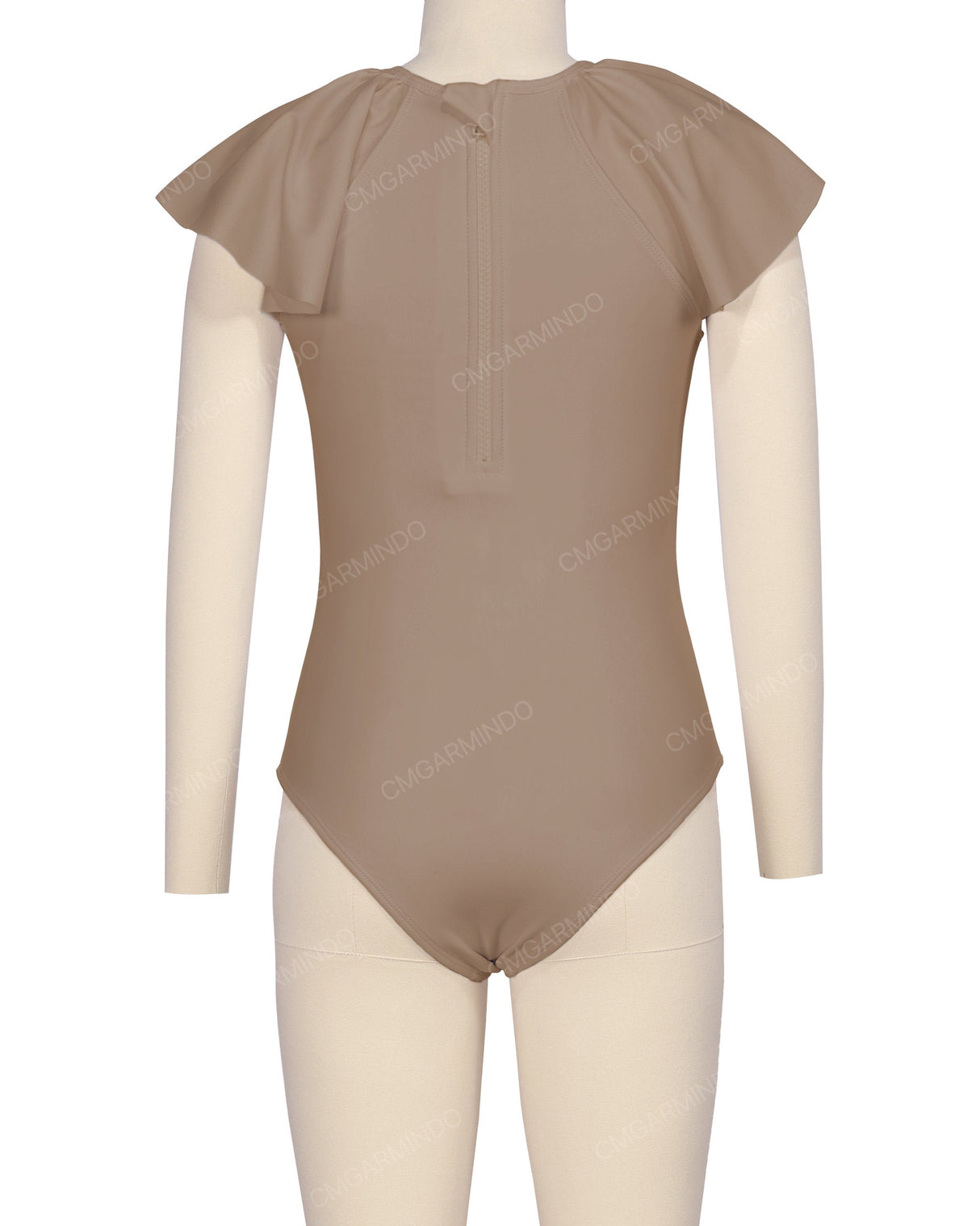 Frill Sleeve Zip Back One Piece