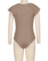 Frill Sleeve Zip Back One Piece
