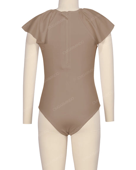 Frill Sleeve Zip Back One Piece