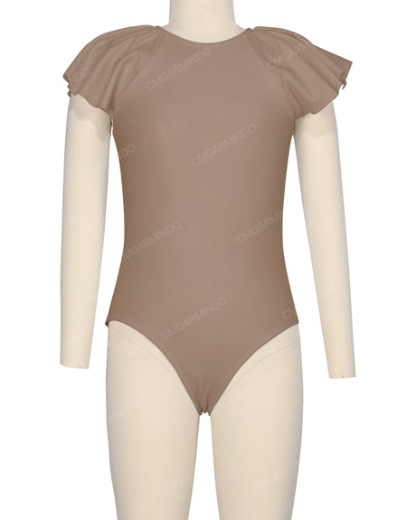 Frill Sleeve Zip Back One Piece