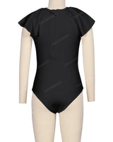 Frill Sleeve Zip Back One Piece