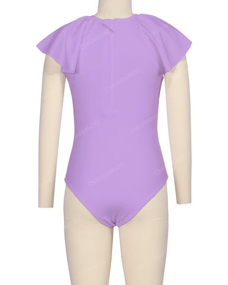 Frill Sleeve Zip Back One Piece