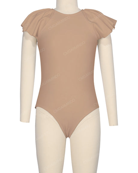 Frill Sleeve Zip Back One Piece
