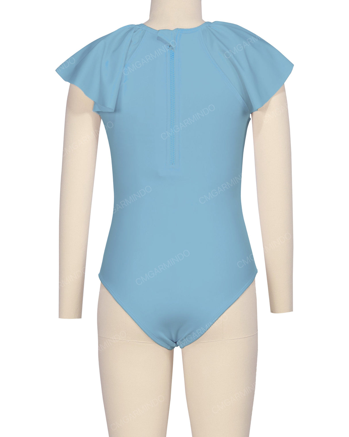 Frill Sleeve Zip Back One Piece