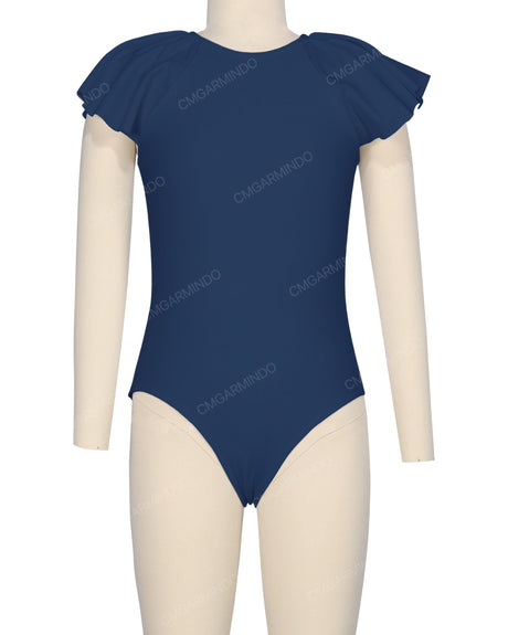 Frill Sleeve Zip Back One Piece