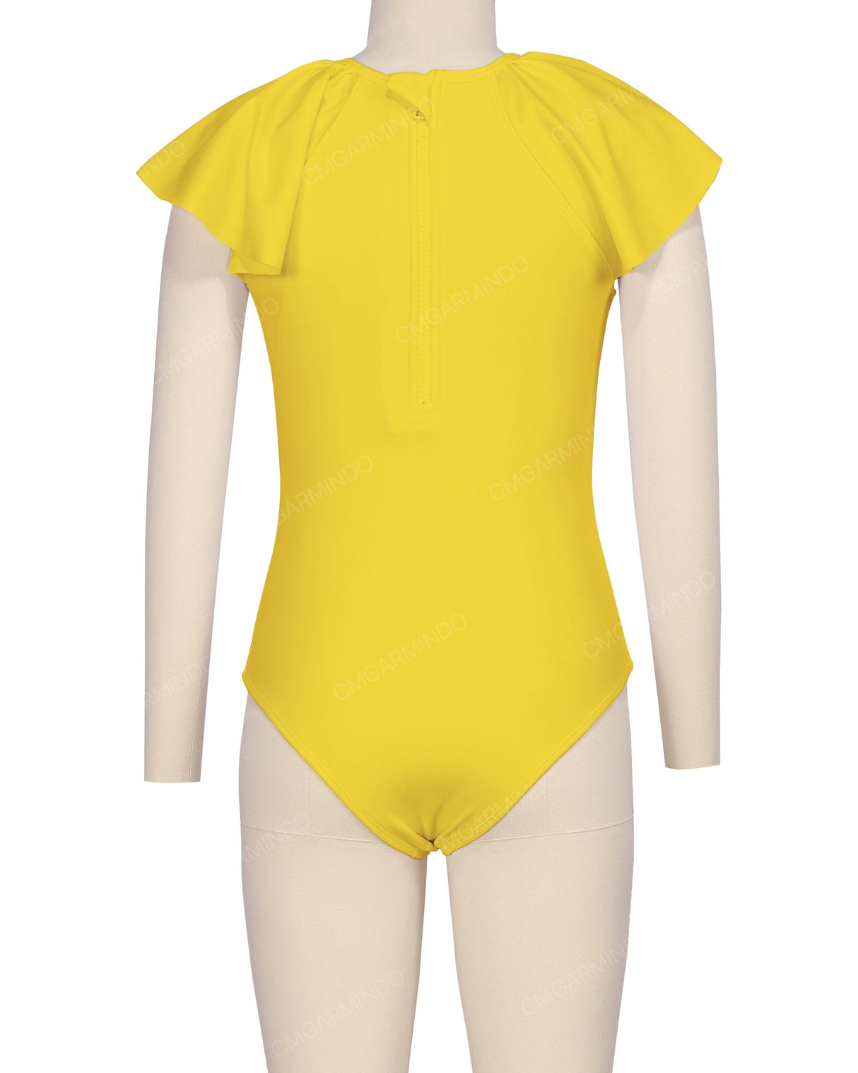 Frill Sleeve Zip Back One Piece