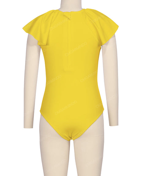 Frill Sleeve Zip Back One Piece