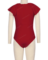 Frill Sleeve Zip Back One Piece