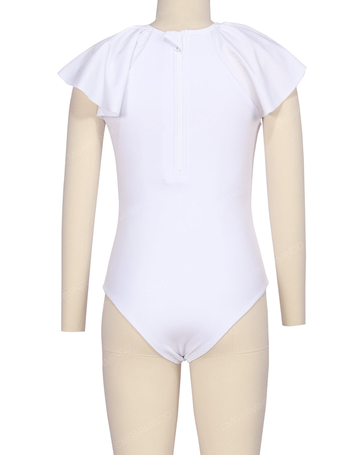 Frill Sleeve Zip Back One Piece