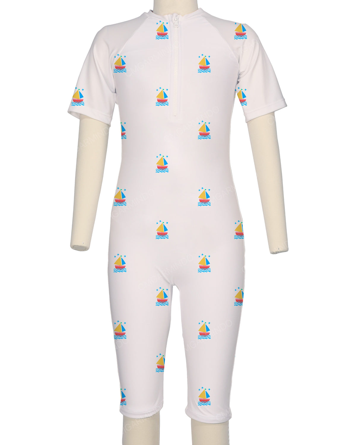 Short Sleeve Front Zip Full Piece Rashie