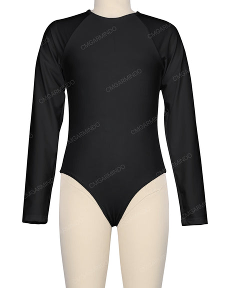 Long Sleeve Zip Back One Piece
