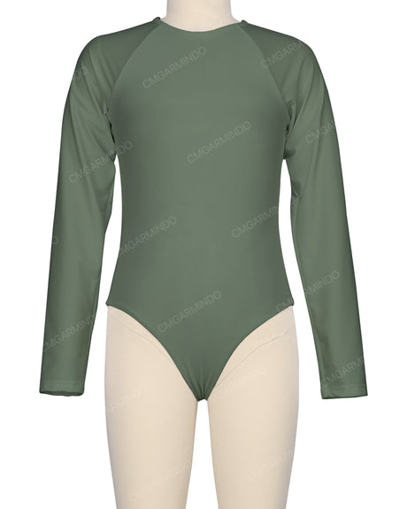 Long Sleeve Zip Back One Piece