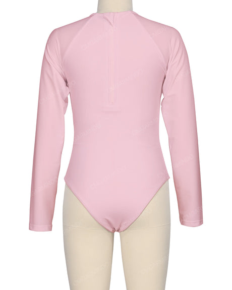Long Sleeve Zip Back One Piece