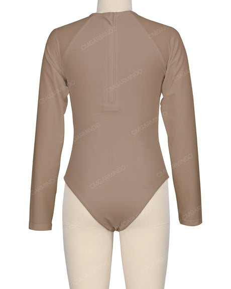 Long Sleeve Zip Back One Piece